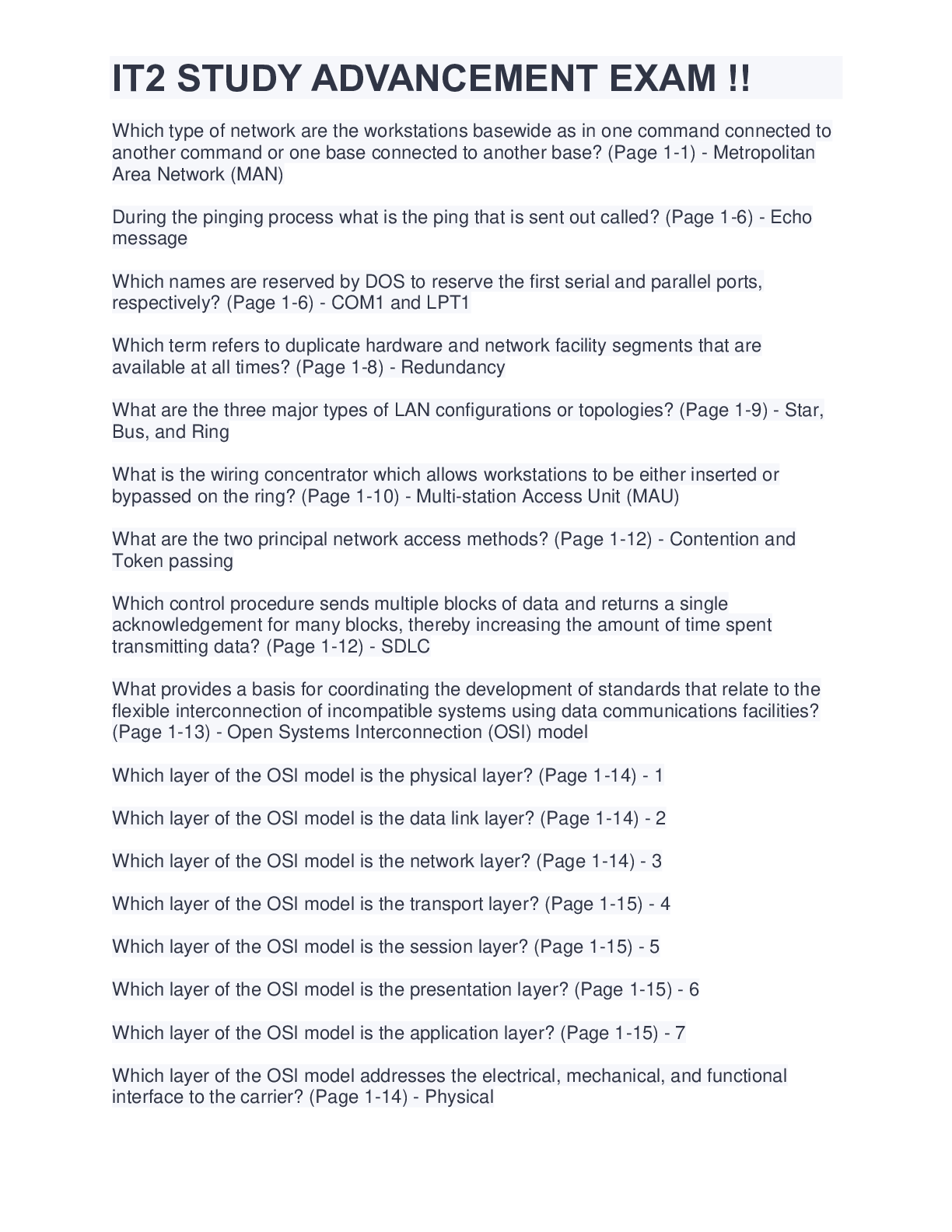 Preview image of IT2 STUDY ADVANCEMENT EXAM !! document